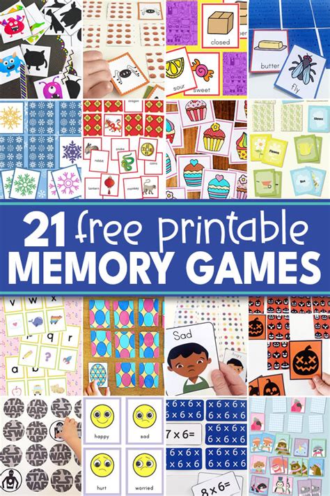 21 Free, Printable Memory Matching Games for Kids .